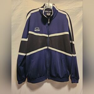 Kelme Futbol Soccer Jacket Men's Size XL Blue With Black And White Detailing.